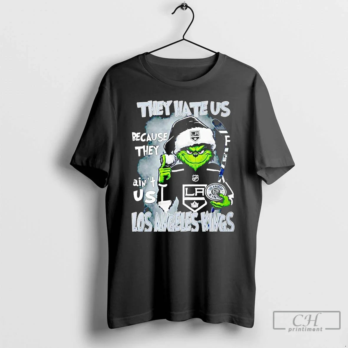 Premium Grinch Santa They Hate Us Because They Aint Us Los Angeles Kings T Shirts