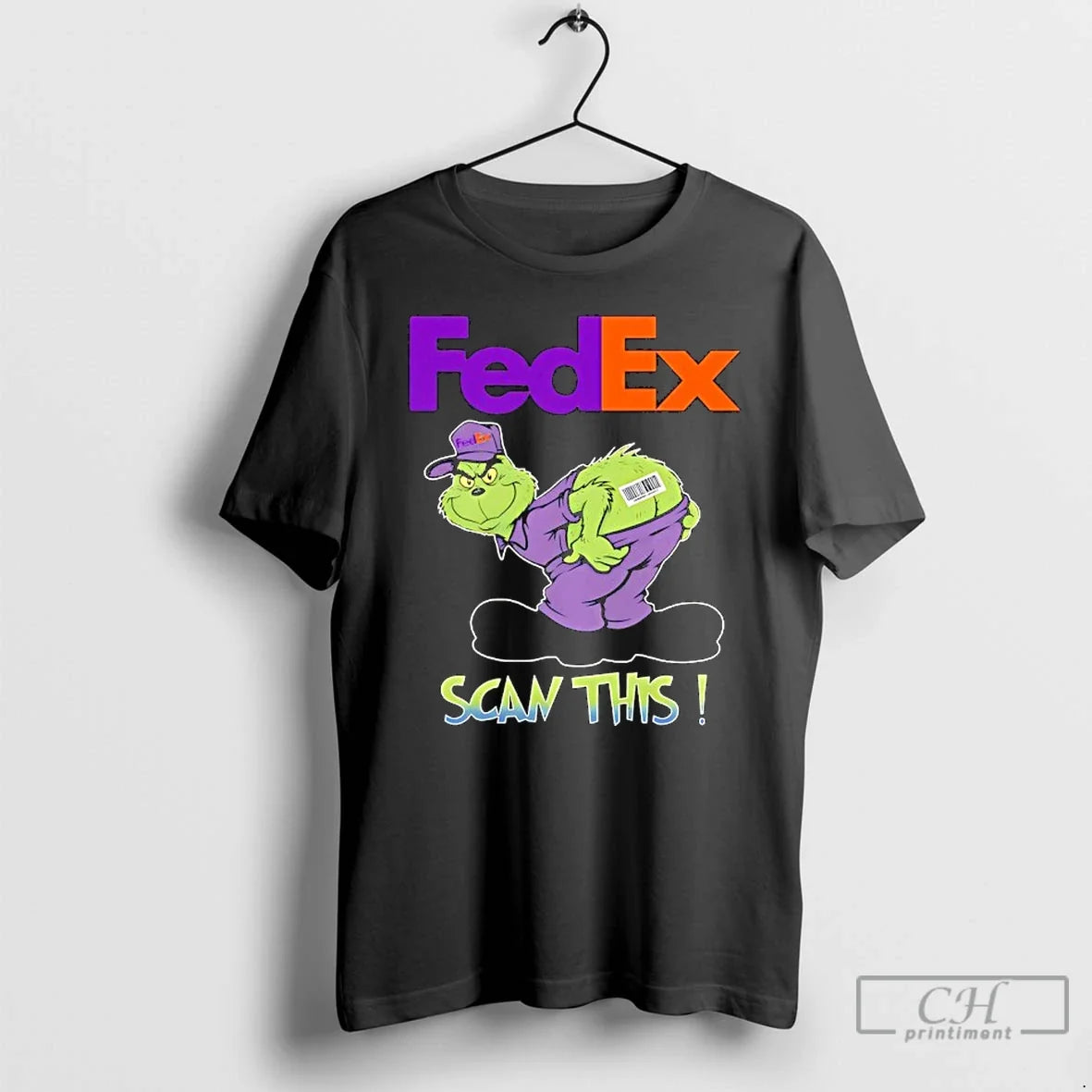 Premium Grinch Vs Fedex Logo Scan This T Shirts