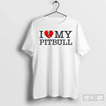 Premium I Love My Pitbull Heart T Shirts