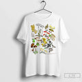 Premium Illustrated Prints Of Mushrooms Natural T Shirts