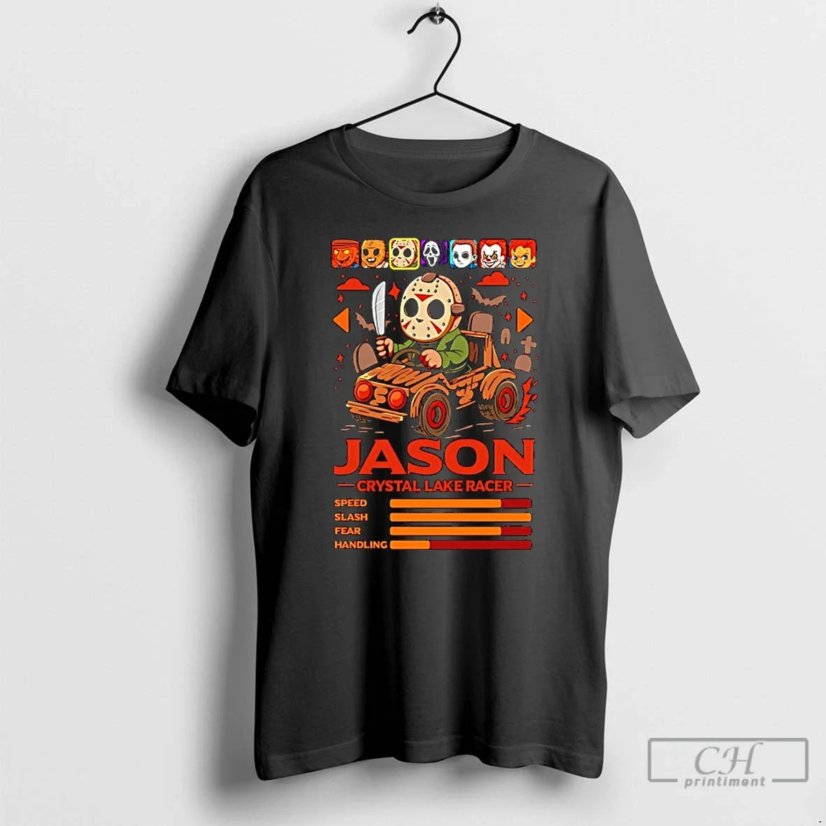 Premium Jason Voorhees Crystal Lake Racer Speed Slash Fear Handling T Shirts