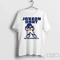 Premium Jaxson Dart New York Giants Quarterback Pixel T Shirts