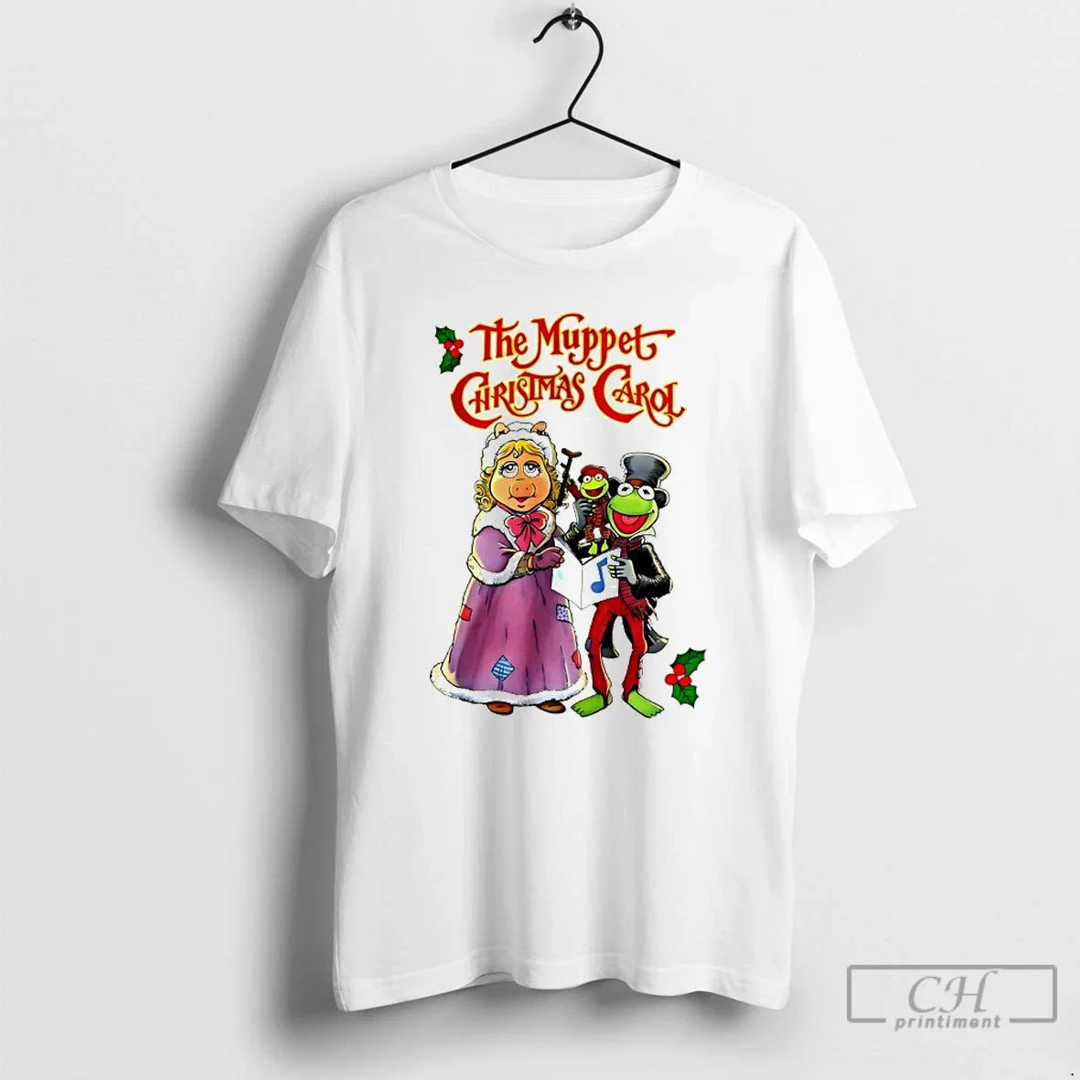 Premium Kermit Miss Piggy Tiny Tim The Muppet Christmas Carol T Shirts