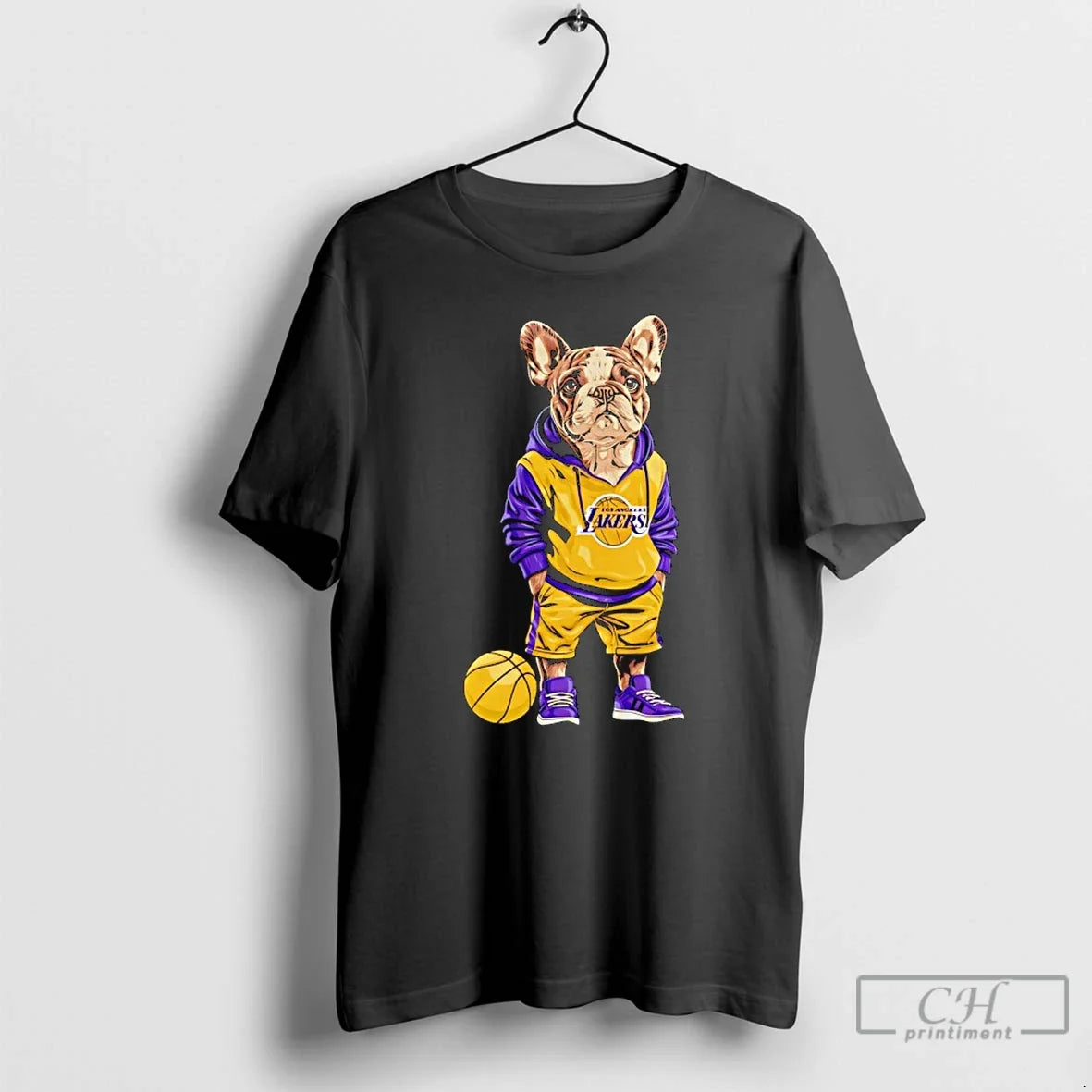 Premium Los Angeles Lakers X Bulldog Hoop Dogs T Shirts