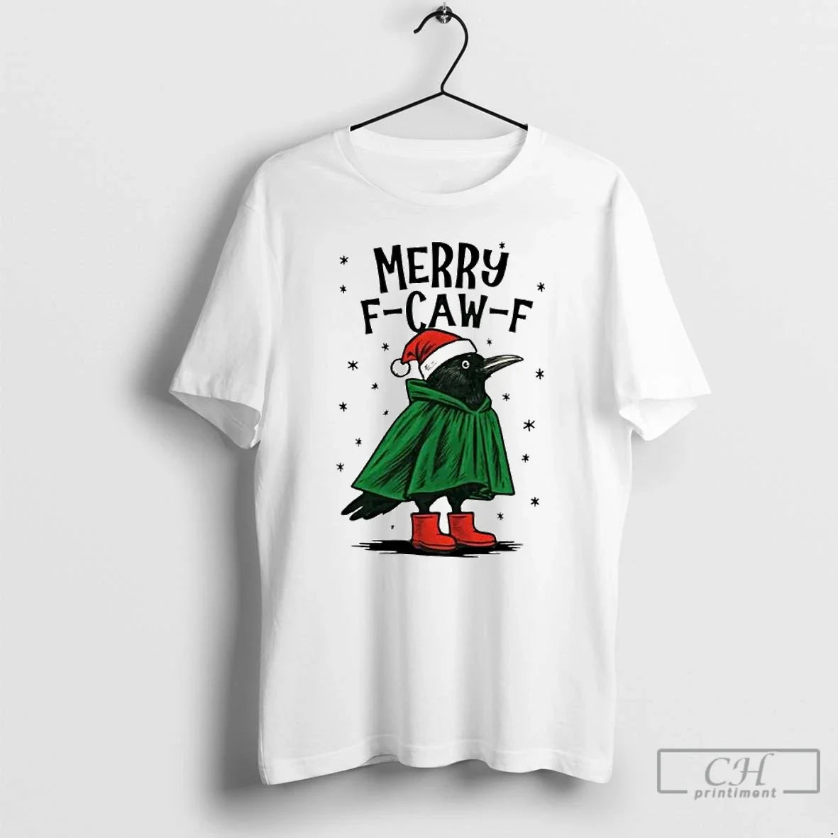 Premium Merry F Caw F Funny Christmas Ornaments T Shirts