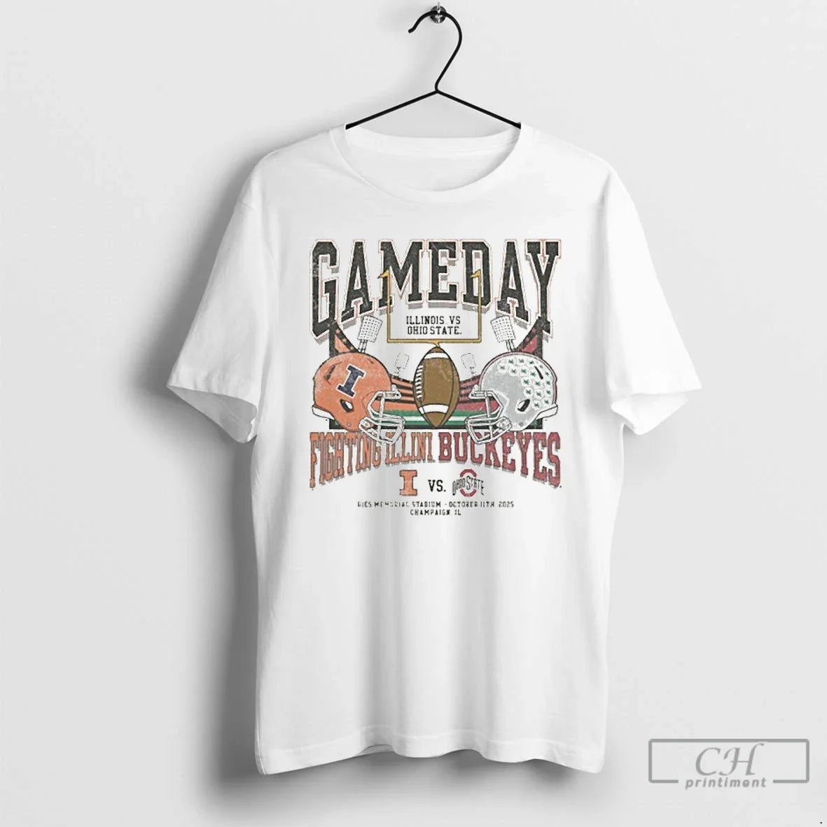 Premium Osu Vs Illinois 2025 Gameday Matchup Helmet T Shirts