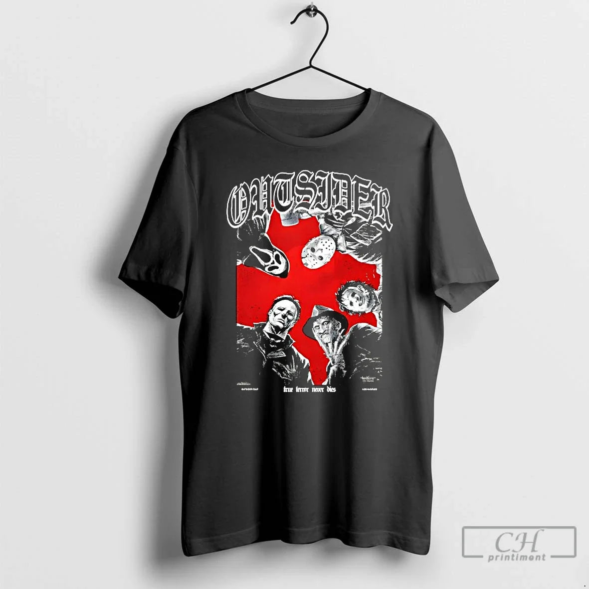 Premium Outsider Cult Ghostface X Jason Voorhees And Michael Myers X Freddy Krueger T Shirts