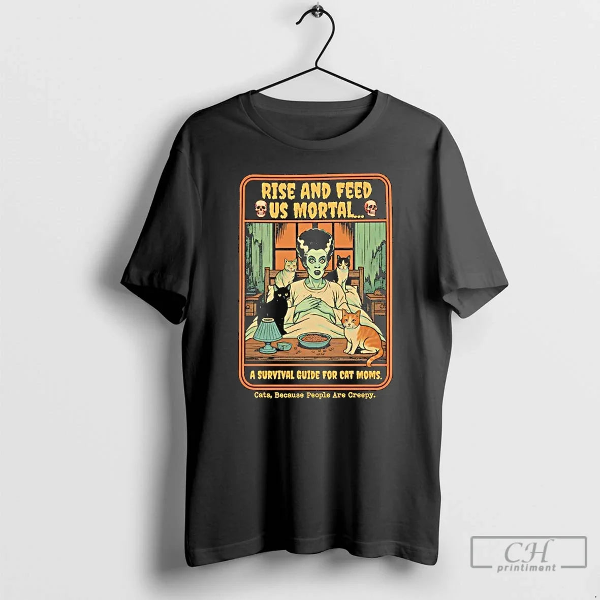 Premium Rise And Feed Us Mortal A Survival Guide Cat Moms Halloween T Shirts