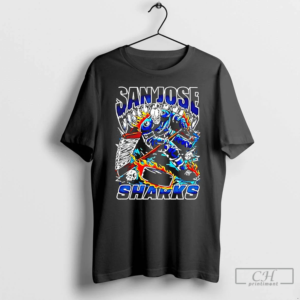 Premium San Jose Sharks Skeleton Player Graphic T Shirts