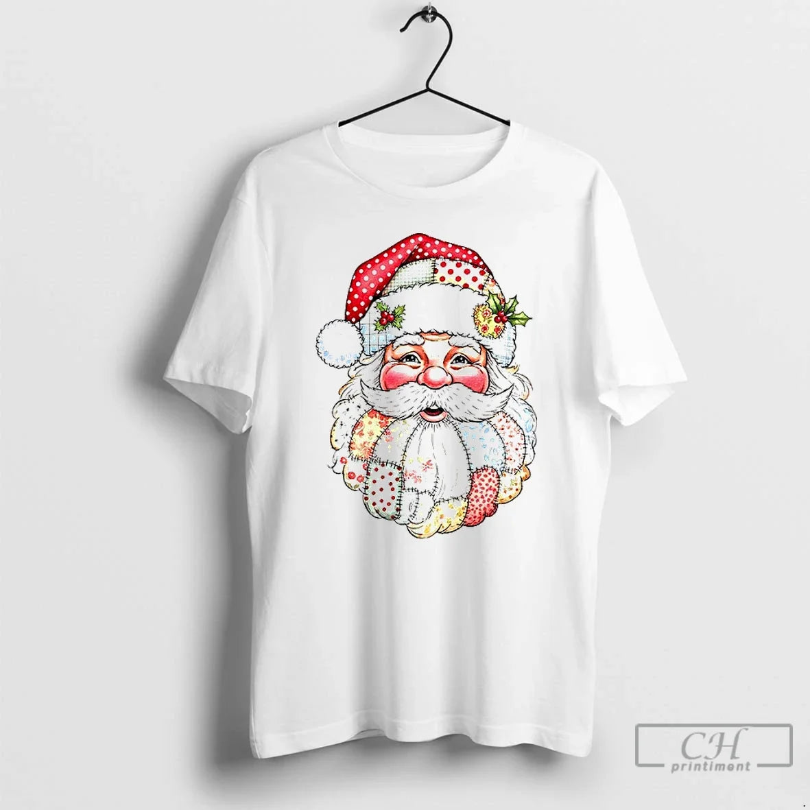 Premium Santa Claus Big Head Merry Christmas 2025 T Shirts