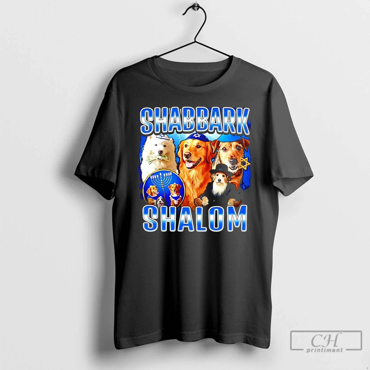 Premium Shabbat Shalom Jewish Dog T Shirts