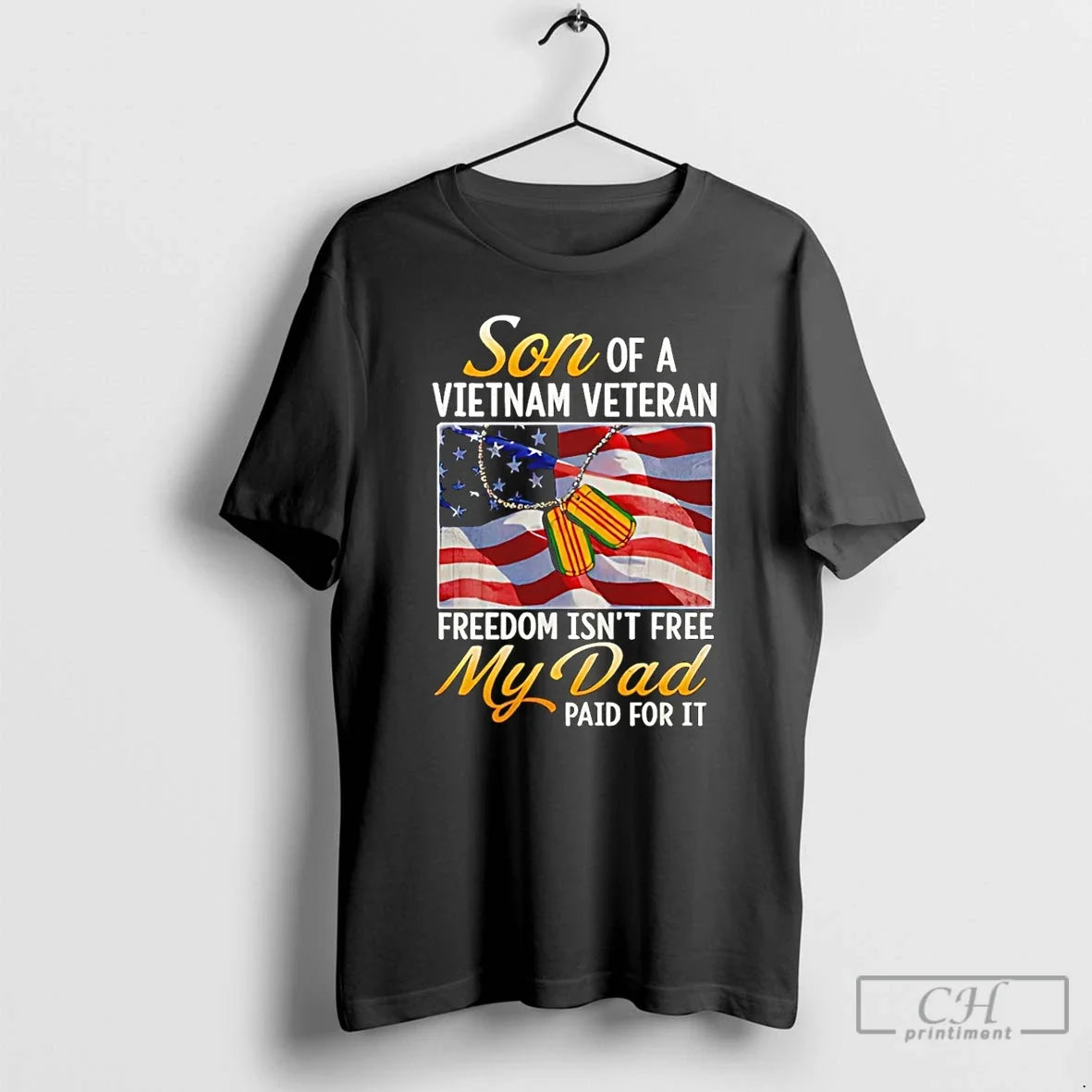 Premium Son Of Vietnam Veteran Freedom Isnt Free My Dad Paid For It Usa Flag