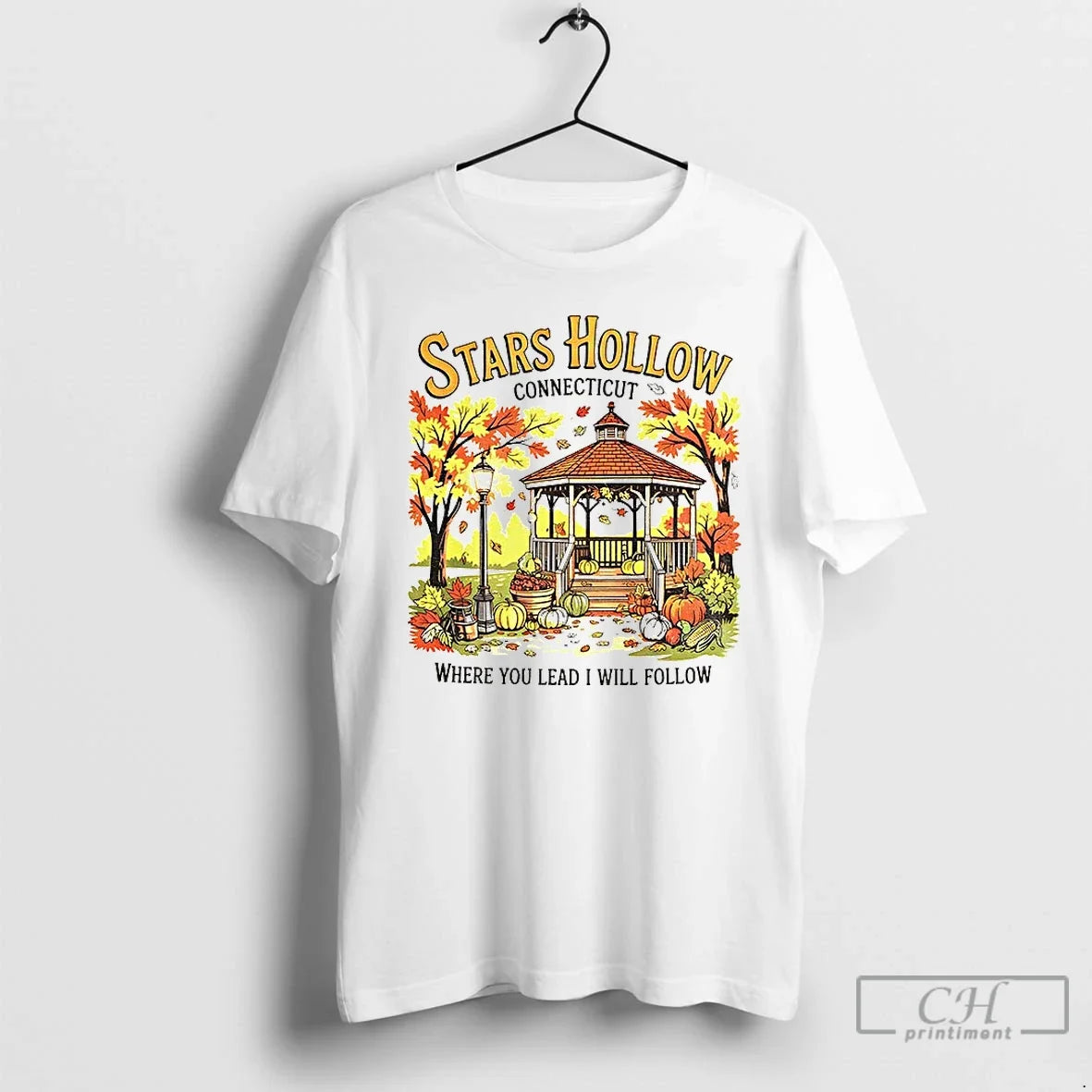 Premium Stars Hollow Connecticut Where You Lead I Will Follow Vintage T Shirts