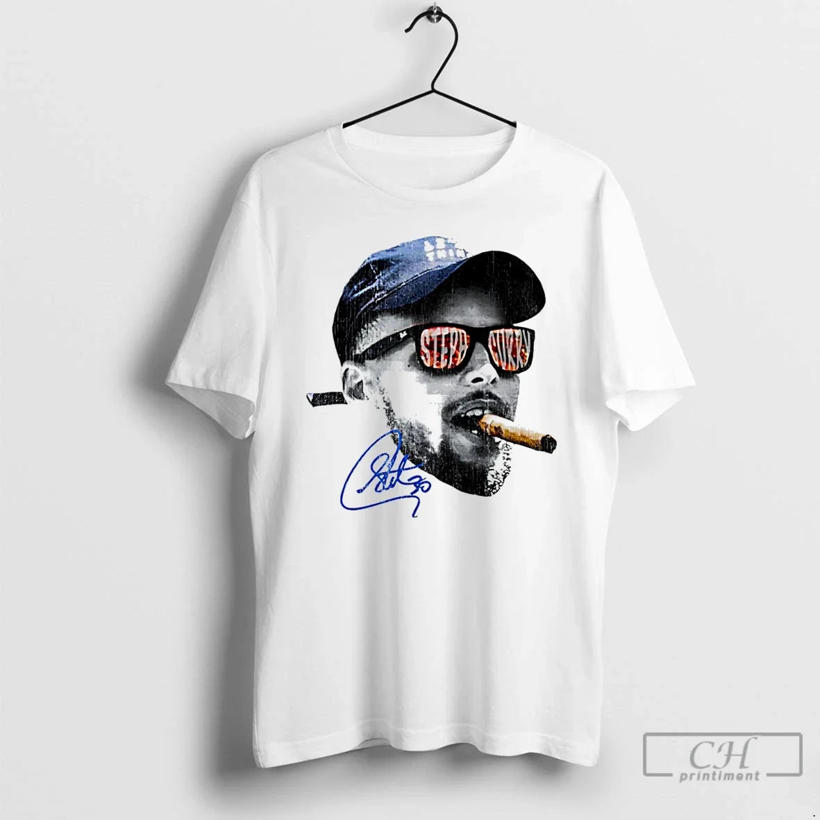 Premium Stephen Curry Golden State Warriors Curry Head Smoking T Shirts
