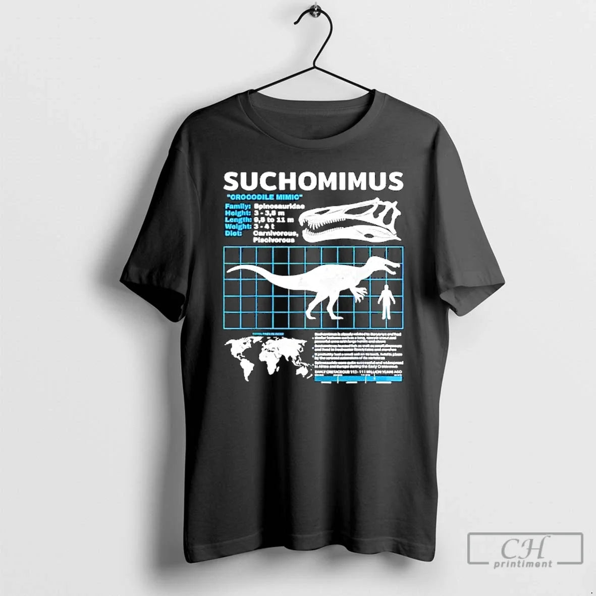 Premium Suchomimus Fact Sheet Dinosaur Facts T Shirts