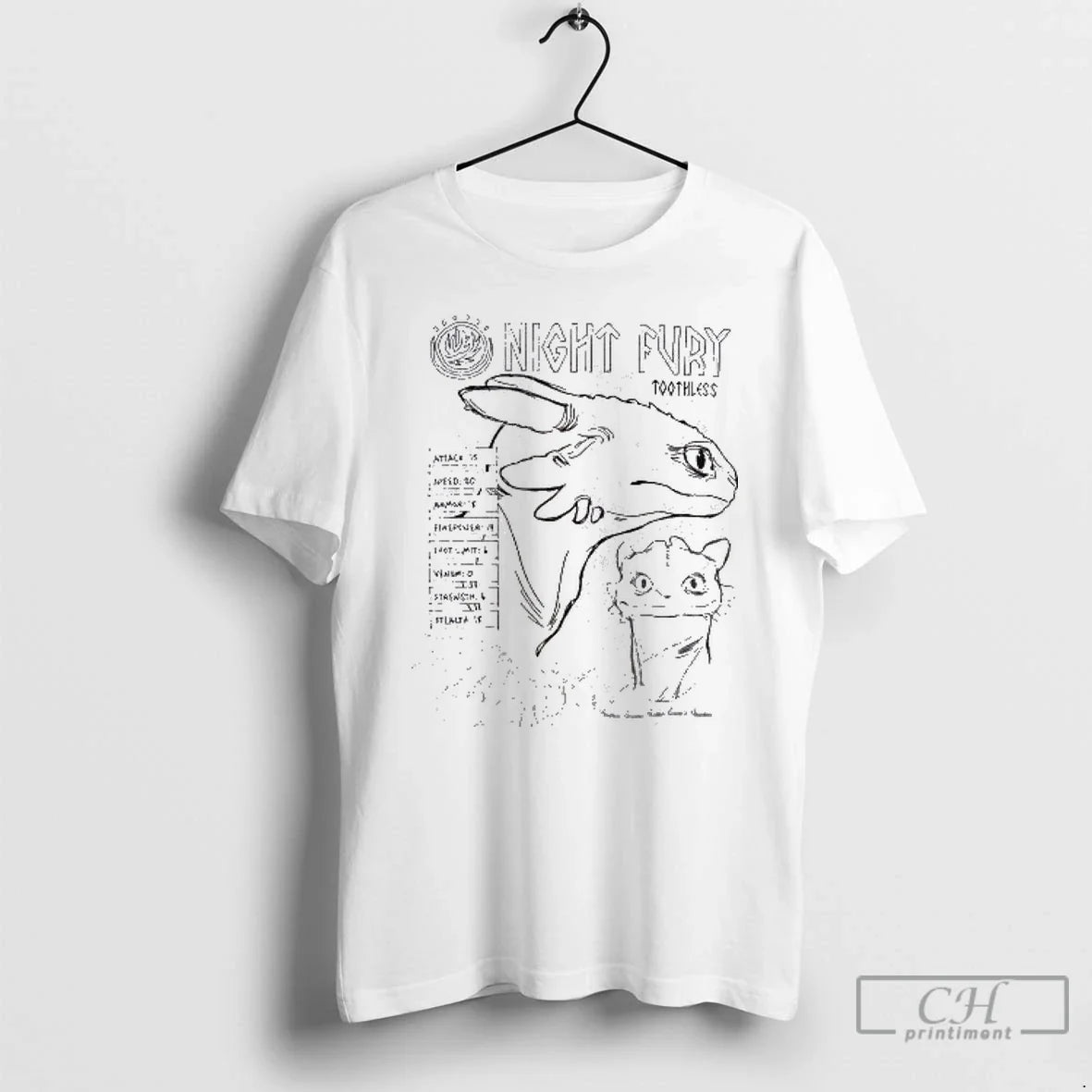 Premium Toothless Sketch How To Train Your Dragon T Shirts