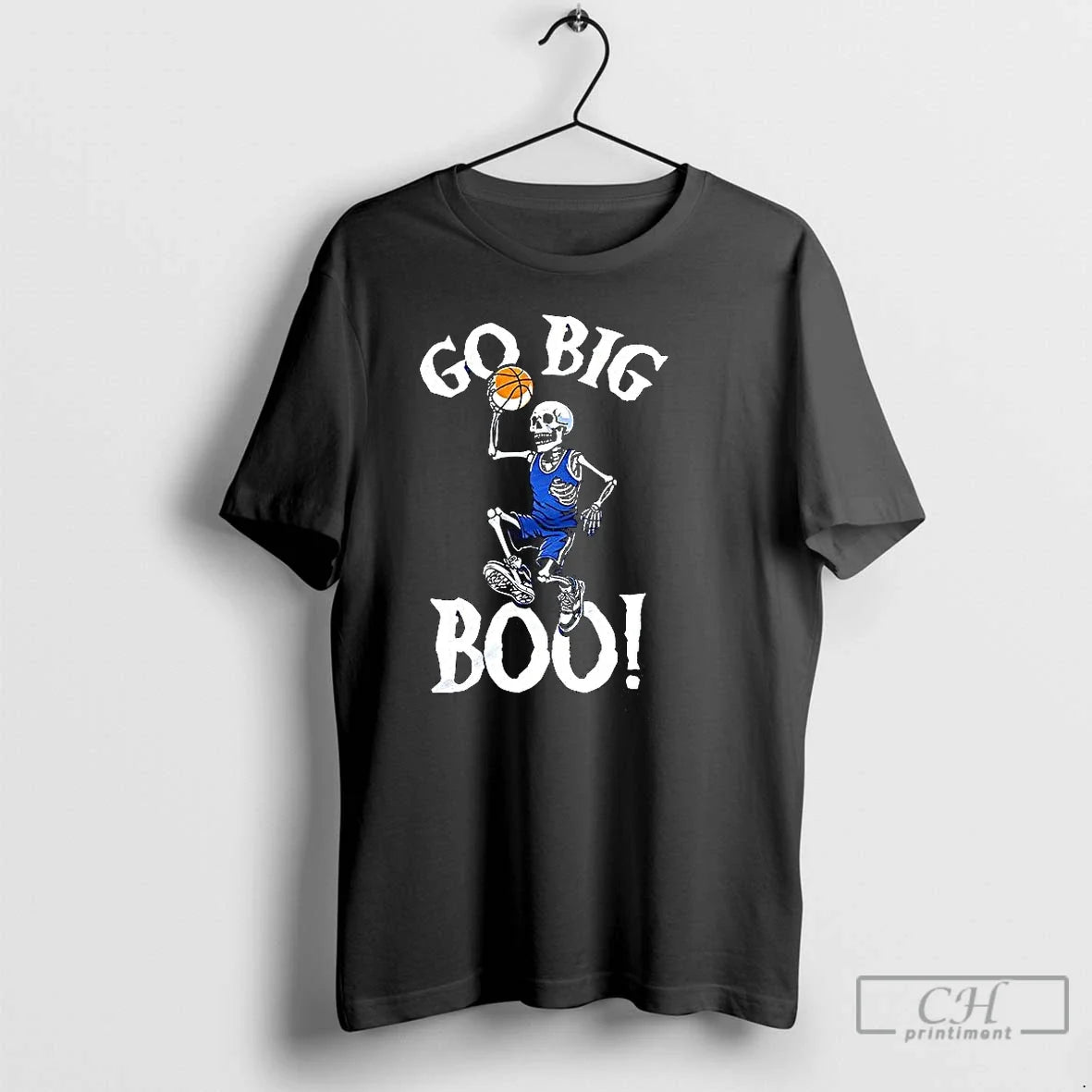 Premium Skeleton Playing Basketball Go Big Boo T Shirts
