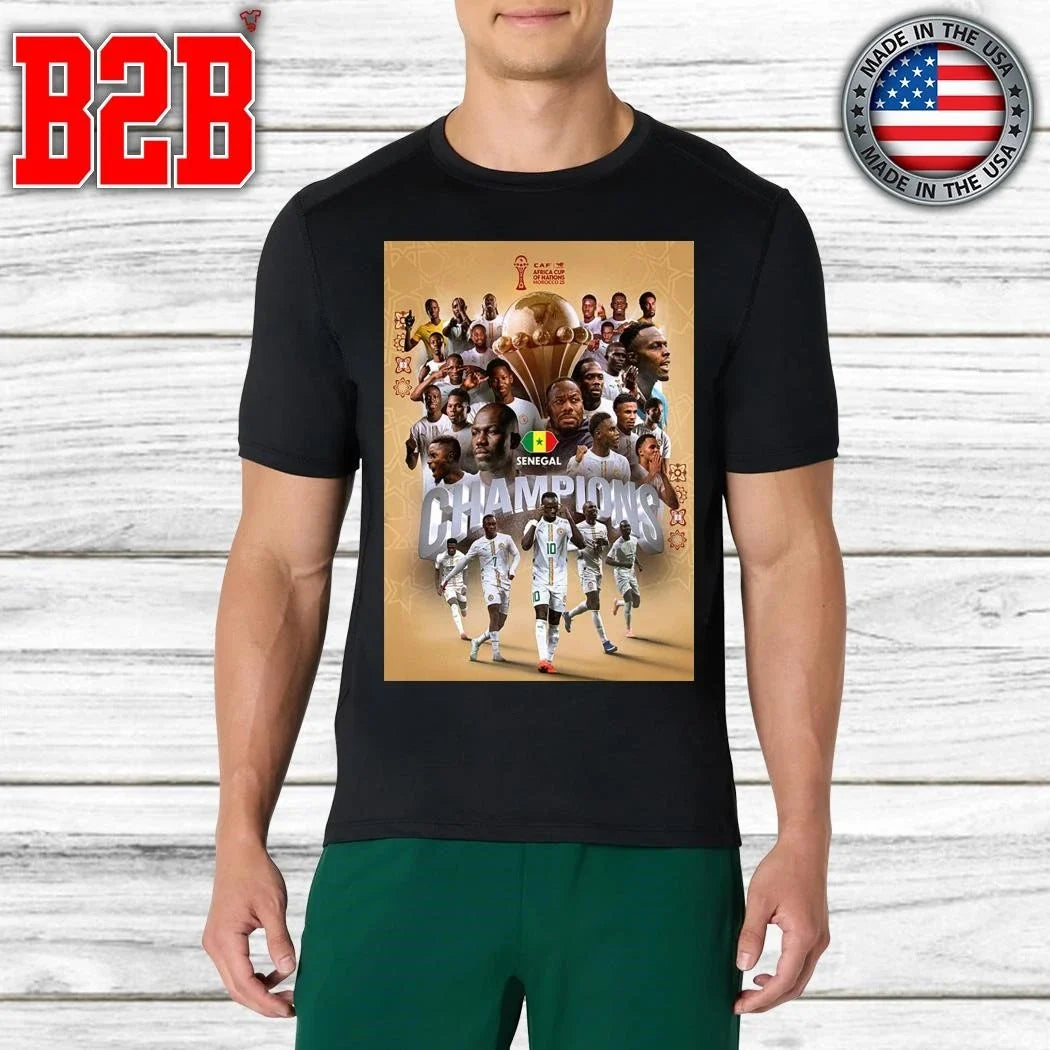 Senegal The Lions Of Teranga Champions Africa Cup Of Nations Morocco 2025 Shirt Unisex