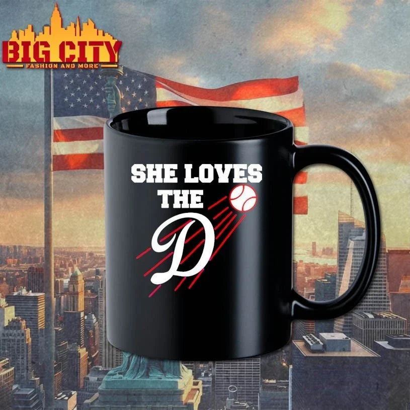 She loves the D style Los Angeles Dodgers baseball logo Unisex