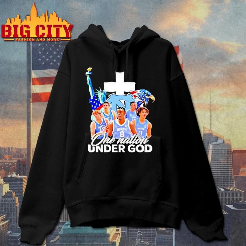 Statue Of Liberty Eagle And North Carolina Tar Heels Players One Nation Under God Shirt Unisex