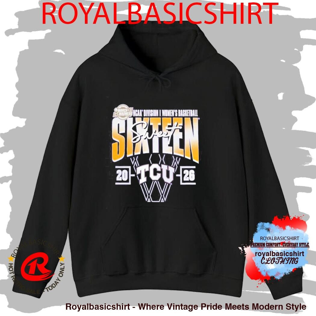 TCU Horned Frogs 2026 NCAA Women’s Basketball Tournament March Madness Sweet 16 Court Shot Shirt