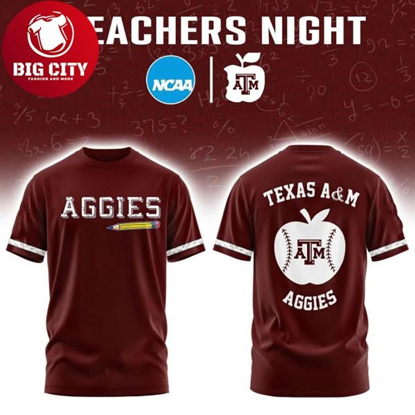 Texas A&amp;M Aggies Teacher Night 2026 Appreciation Two Sided Shirt Unisex