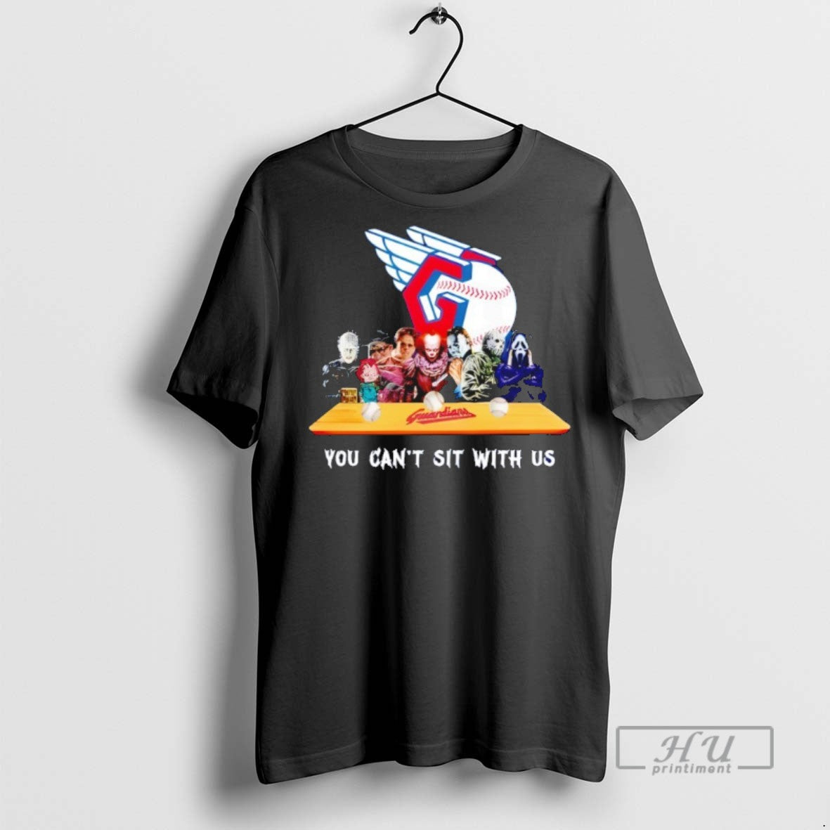 Trending Horror Movie Characters You Cant Sit With Us Cleveland Guardians Halloween Graphic