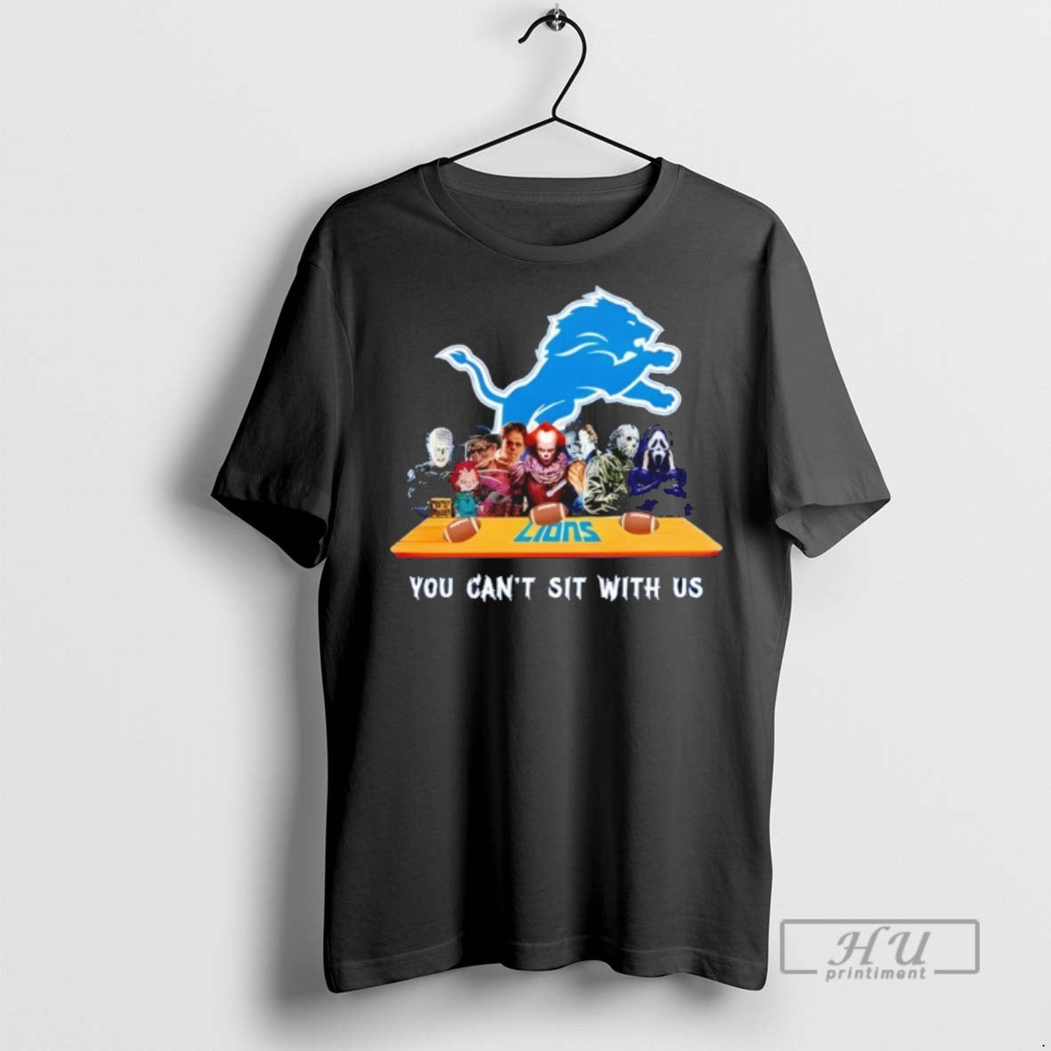Trending Horror Movie Characters You Cant Sit With Us Detroit Lions Halloween Graphic