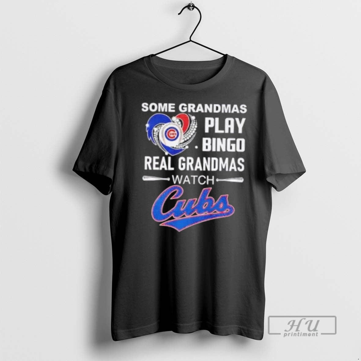Trending Officials Some Grandmas Play Bingo Real Grandmas Watch Chicago Cubs Baseball Diamond Heart T-Shirts, Hoodie,...