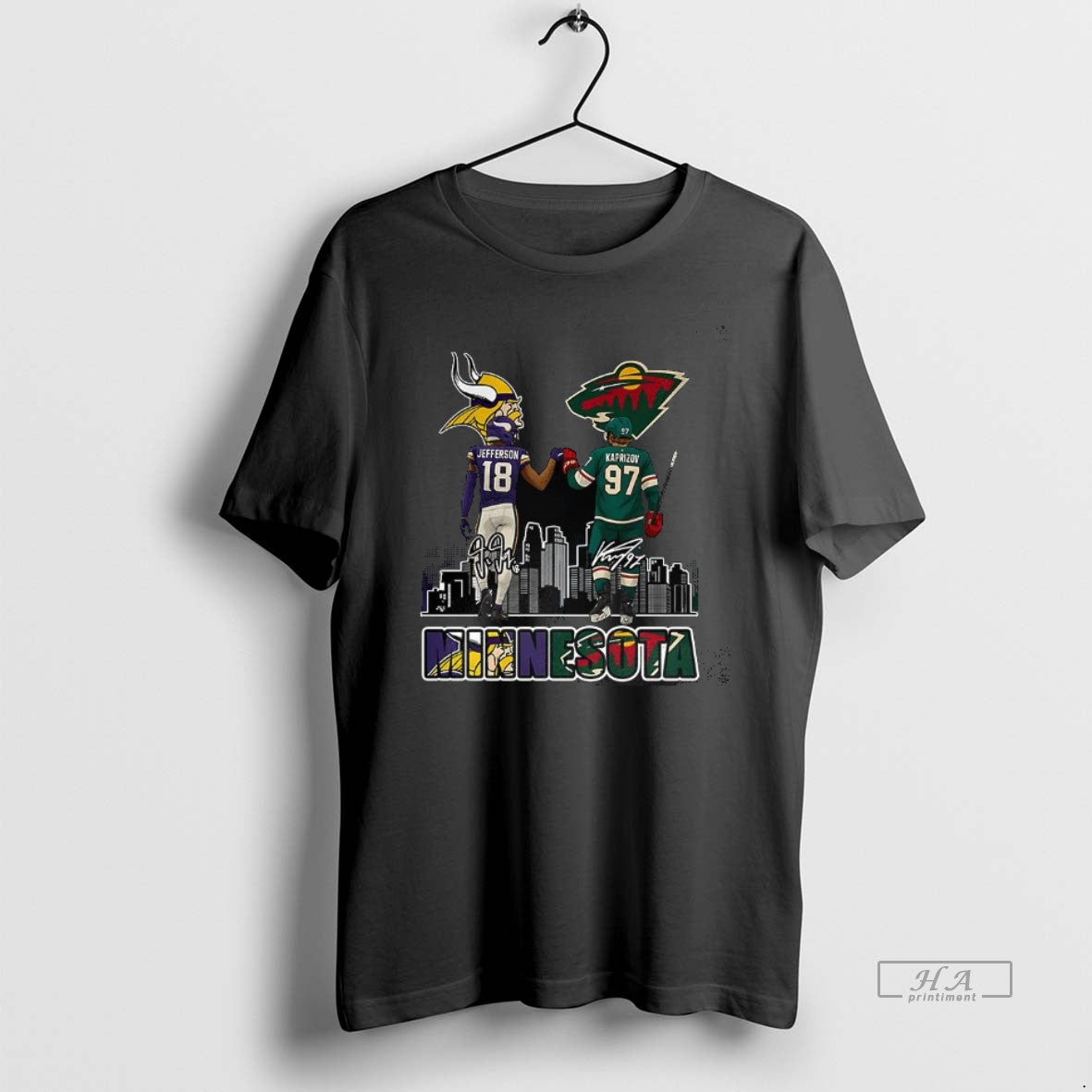 Trendy Justin Jefferson Minnesota Vikings Touch Hand Kirill Kaprizov Minnesota Wild