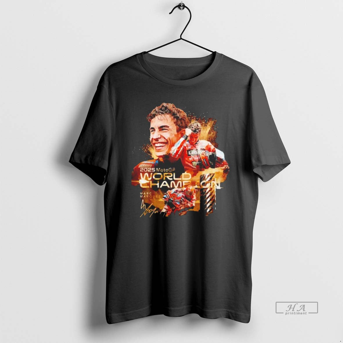 Trendy Marc Marquez 2025 Motogp World Champion Signature Blackshirt