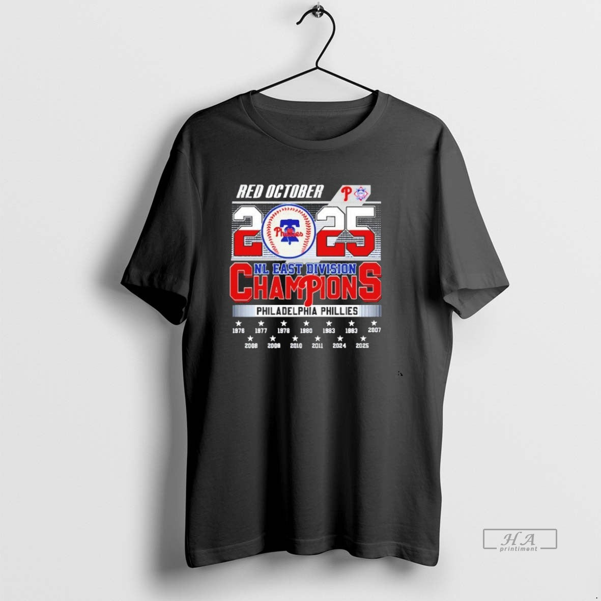 Trendy Red October 2025 Philadelphia Phillies Nl East Division Champions Blackshirt