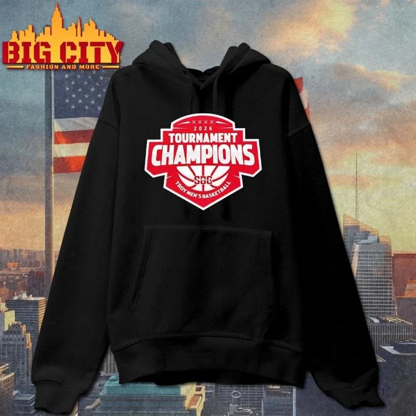 Troy Trojans ’26 Sun Belt Conference Men’s Basketball Tournament Champions Shirt Unisex