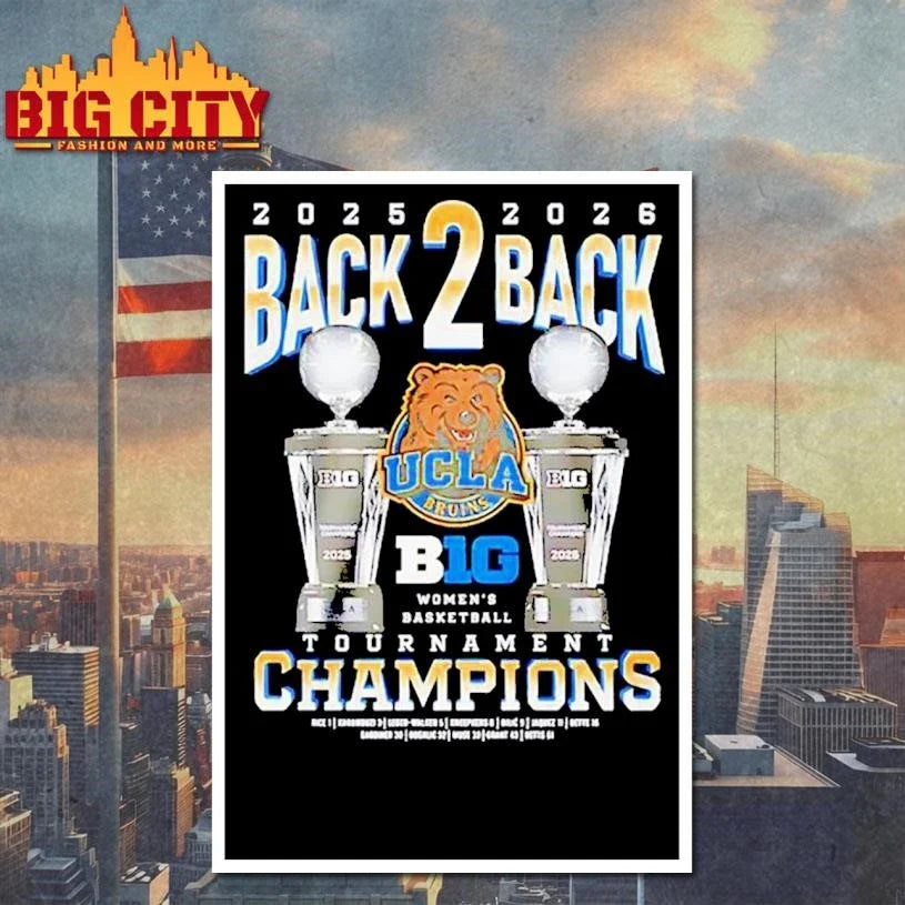 Ucla Bruins 2025 2026 back 2 back Tournament Champions trophies Shirt Unisex
