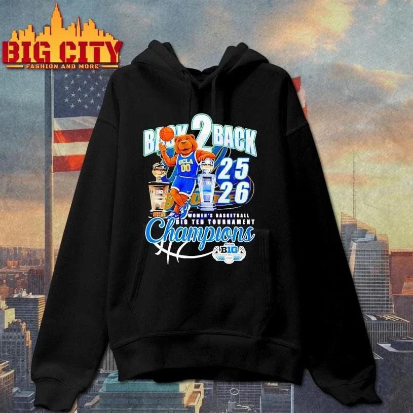 Ucla Bruins back 2 back 2025-26 Women’s Basketball Big Ten Tournament Champions mascot Shirt
