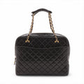 Chanel Matelasse Lambskin Chain handbag Black Gold Metal Fittings 3 Series #3756