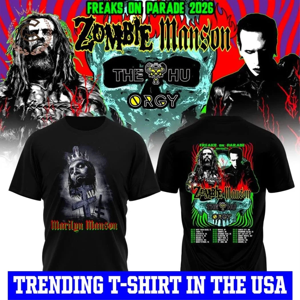 Zombie x Manson Freaks On Parade 2026 Tour Shirt Unisex