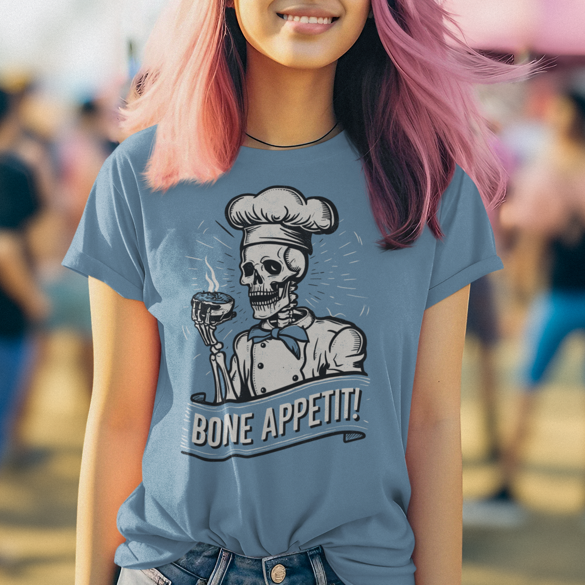 Bone Appetit Skeleton Chef Tee