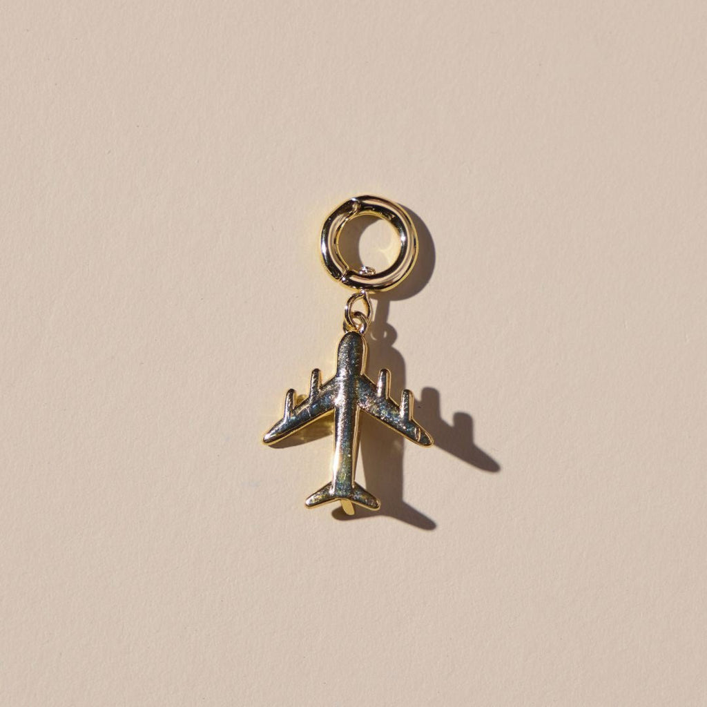 Gold Airplane Charm