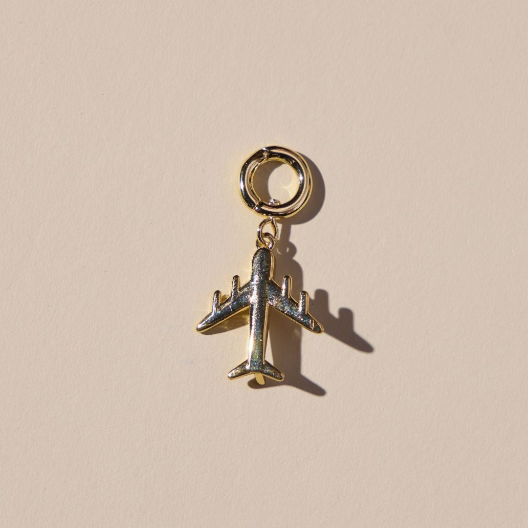 Gold Airplane Charm