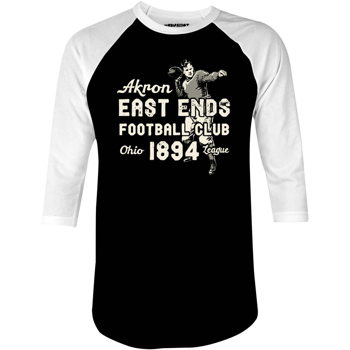Akron East Ends - Ohio - Vintage Defunct Football Teams - 3/4 Sleeve Raglan