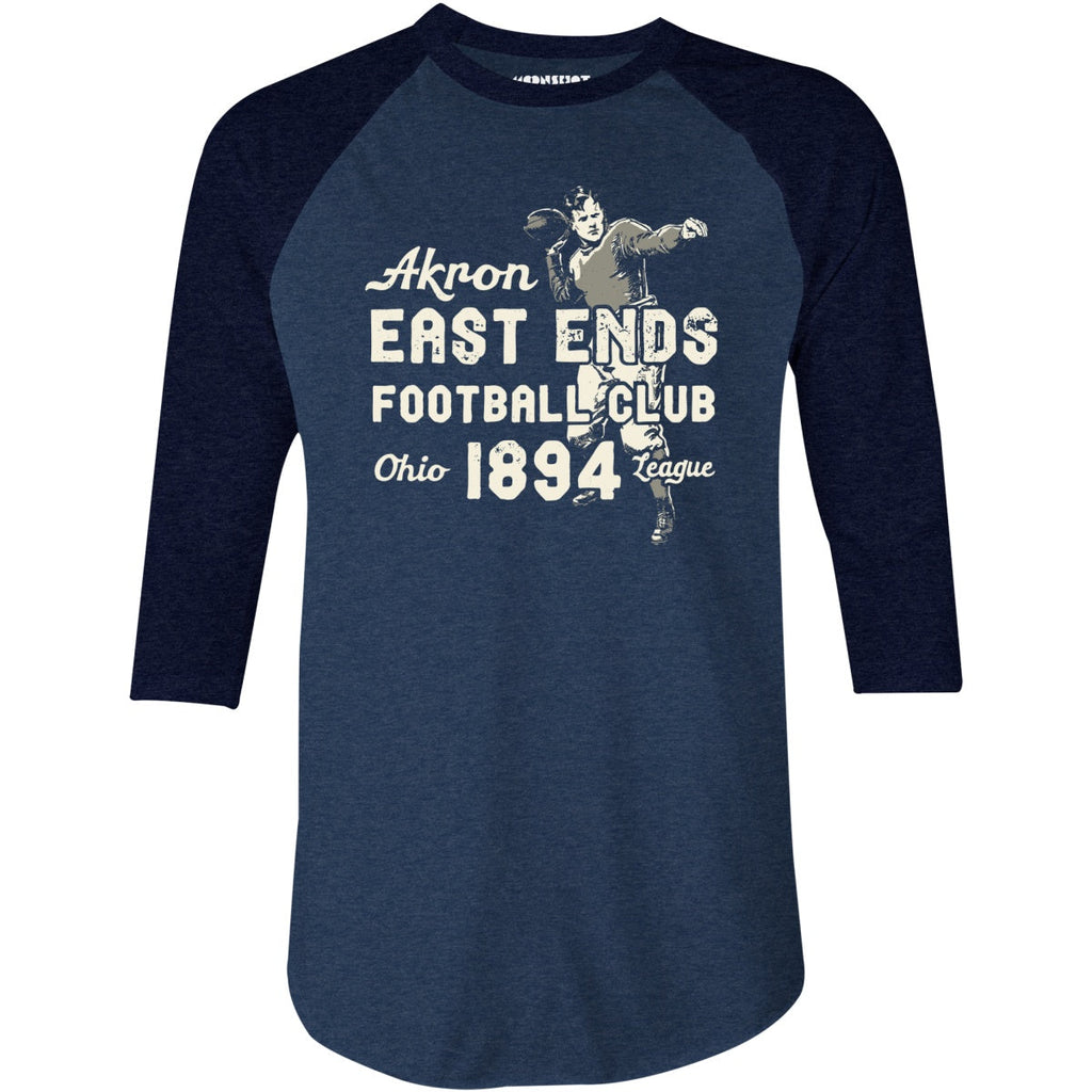 Akron East Ends - Ohio - Vintage Defunct Football Teams - 3/4 Sleeve Raglan