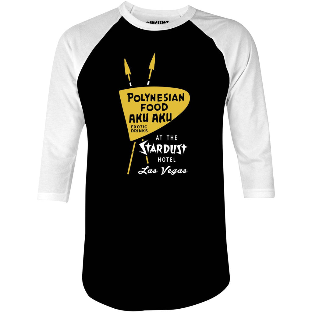 Aku Aku - Las Vegas, NV - Vintage Tiki Bar - 3/4 Sleeve Raglan