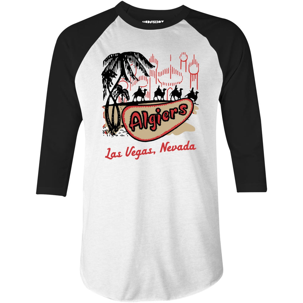 Algiers Hotel v2 - Vintage Las Vegas - 3/4 Sleeve Raglan