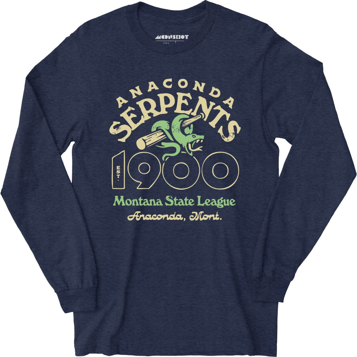Anaconda Serpents - Montana - Vintage Defunct Baseball Teams - Long Sleeve