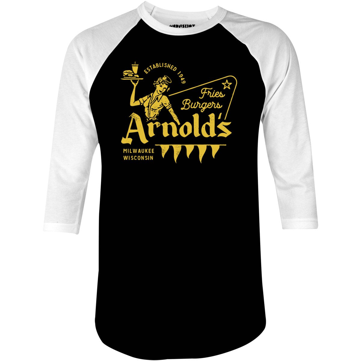 Arnold's Drive-In Happy Days - 3/4 Sleeve Raglan