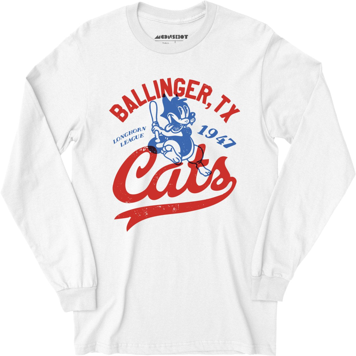 Ballinger Cats - Texas - Vintage Defunct Baseball Teams - Long Sleeve