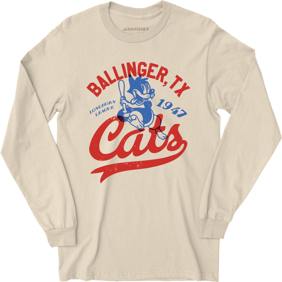 Ballinger Cats - Texas - Vintage Defunct Baseball Teams - Long Sleeve