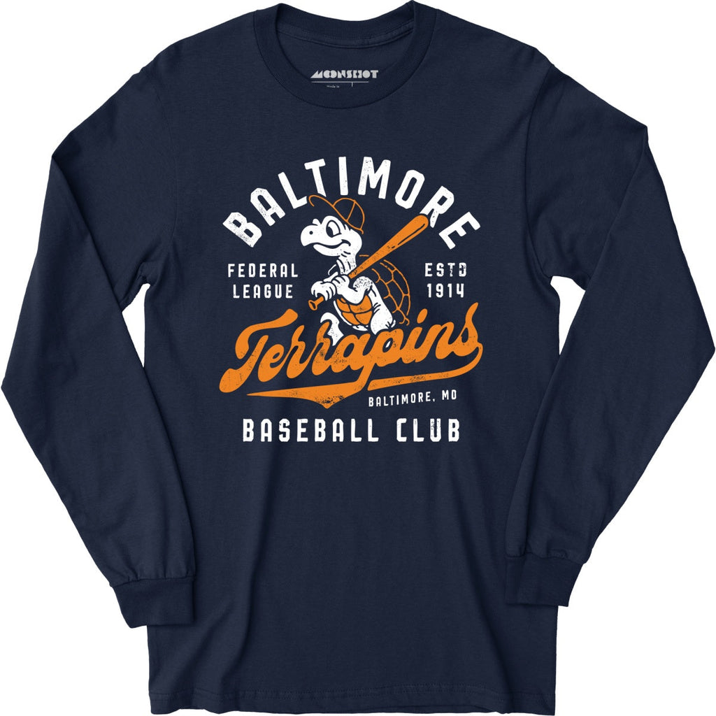 Baltimore Terrapins - Maryland - Vintage Defunct Baseball Teams - Long Sleeve