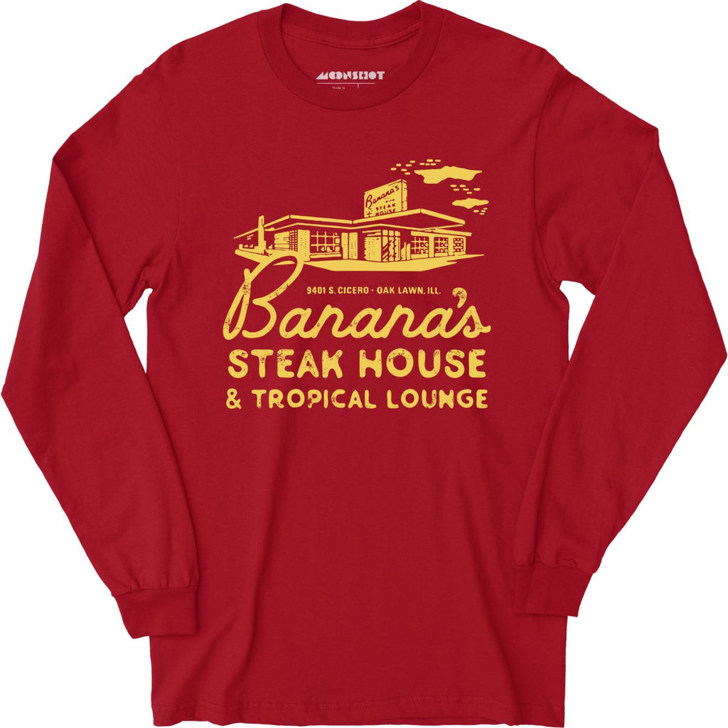 Banana's Steak House - Oak Lawn, Il - Vintage Restaurant - Long Sleeve